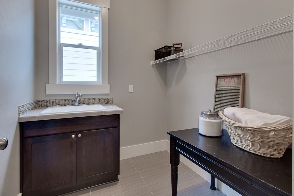 This is an example of a contemporary utility room in Seattle.