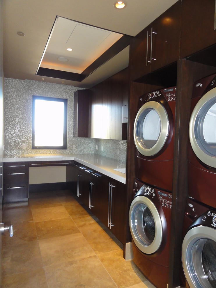 Example of a trendy laundry room design in Las Vegas