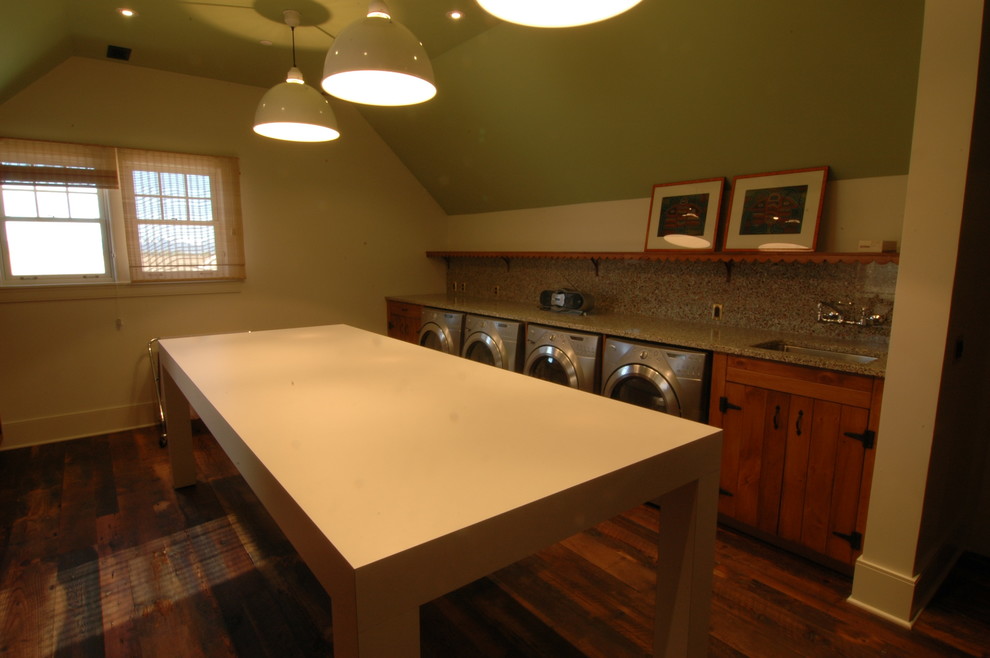Example of a farmhouse laundry room design in Other