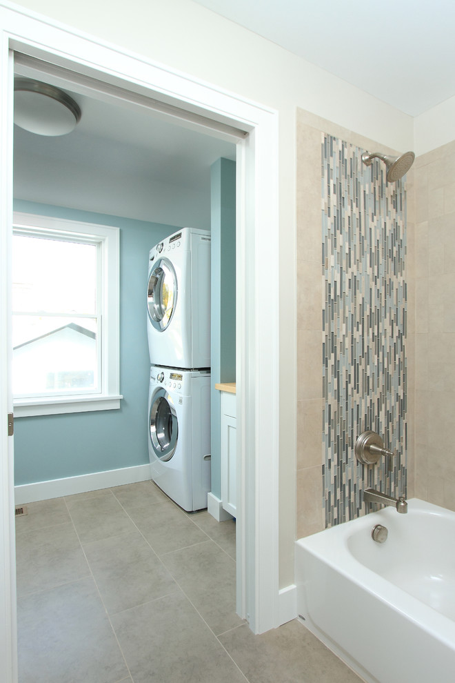 Example of a trendy laundry room design in Minneapolis