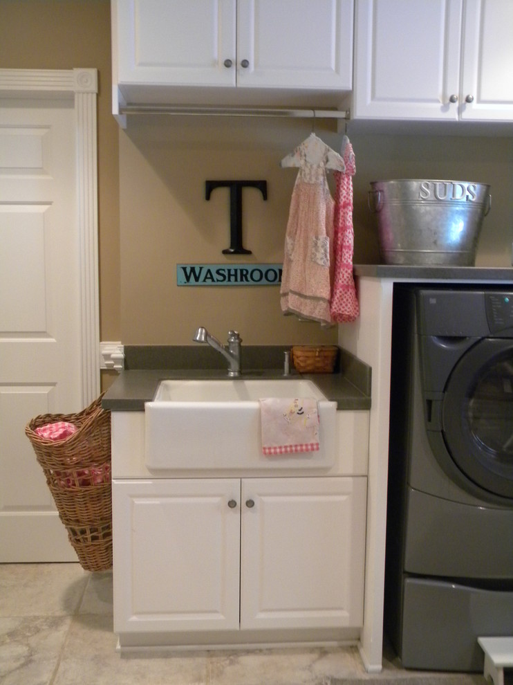 Laundry room - eclectic laundry room idea in Charlotte