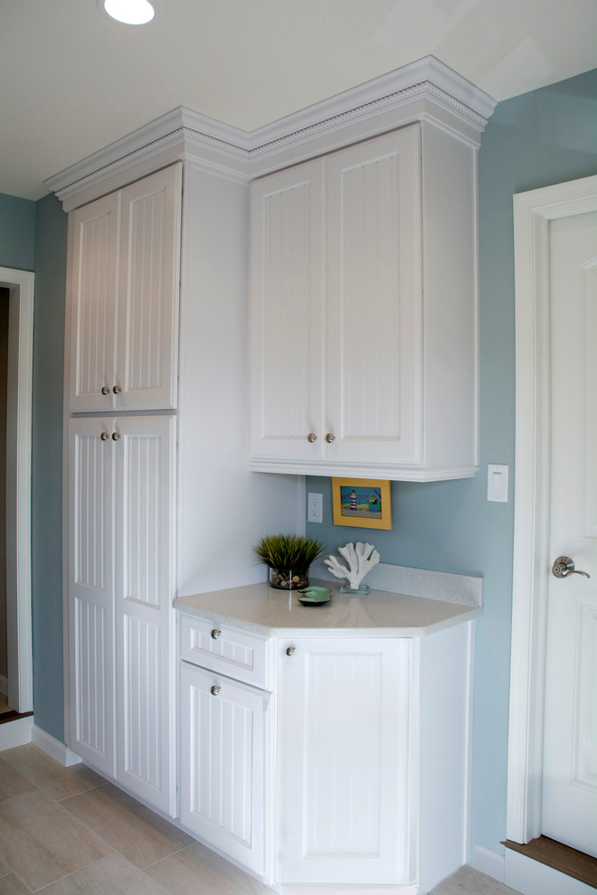 Inspiration for a coastal laundry room remodel in New York