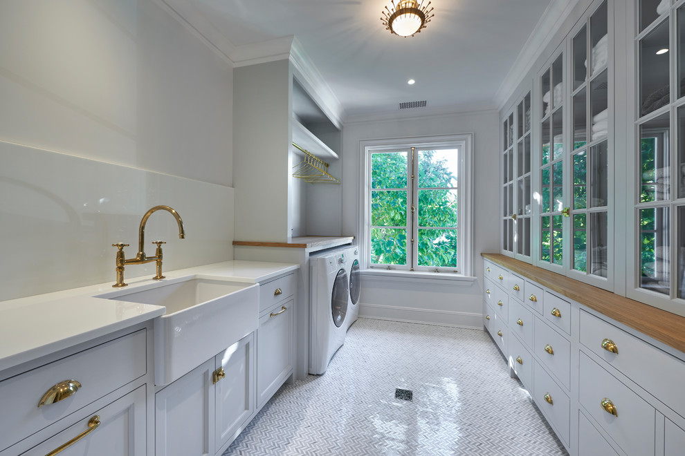 Black, White & Gold - Transitional - Laundry Room - New York - by ...