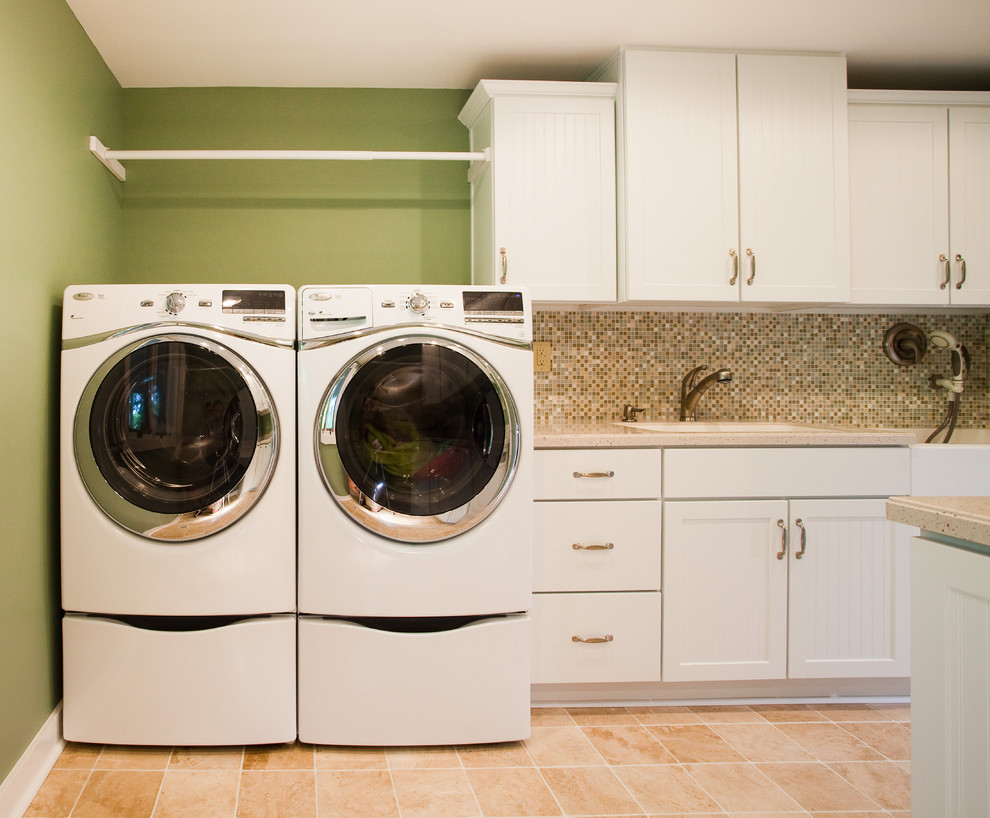 Inspiration for a contemporary laundry room remodel in Indianapolis