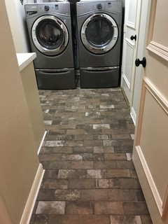 Brick Paver Tile Laundry Room Installation - Traditional - Laundry Room ...