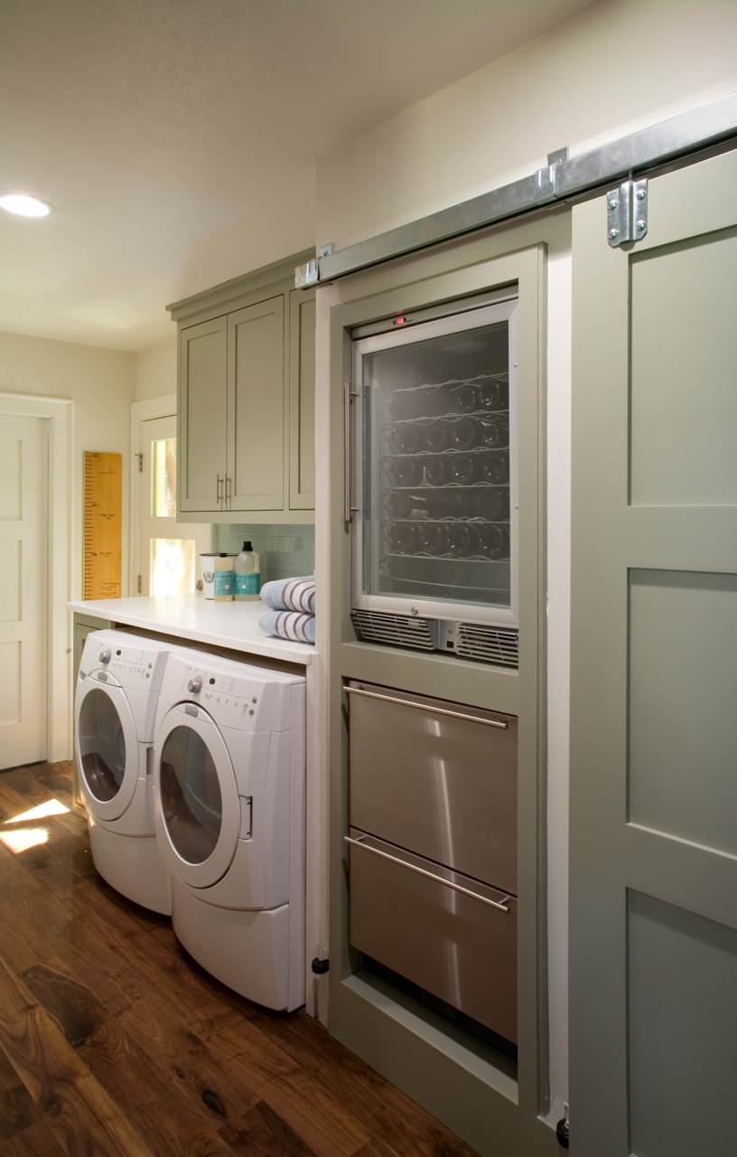 deep freezer in laundry room