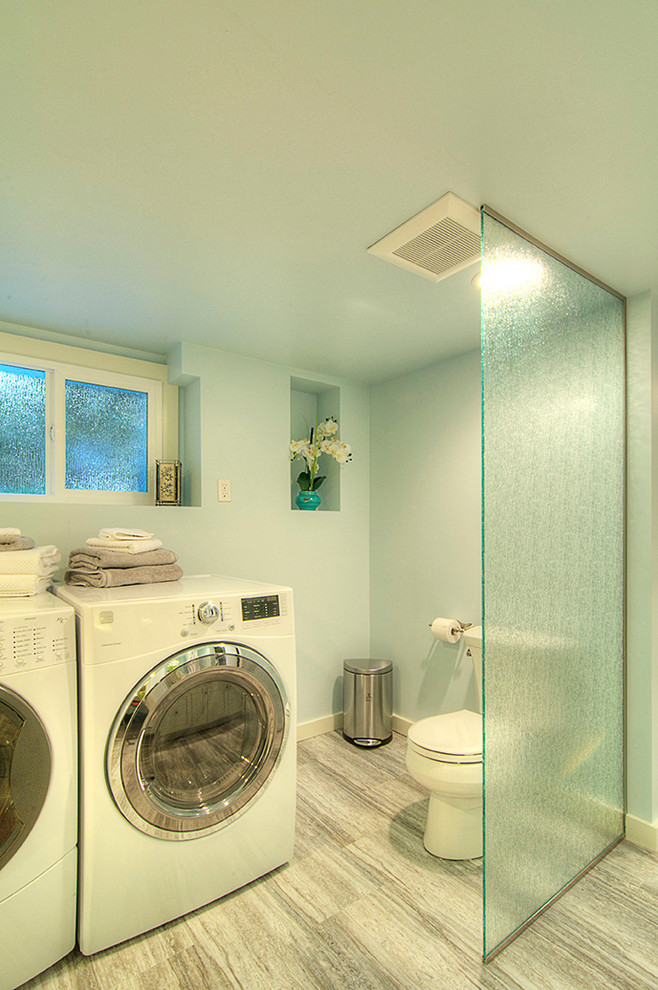 Capitol Hill Master Bath with laundry room Transitional Laundry