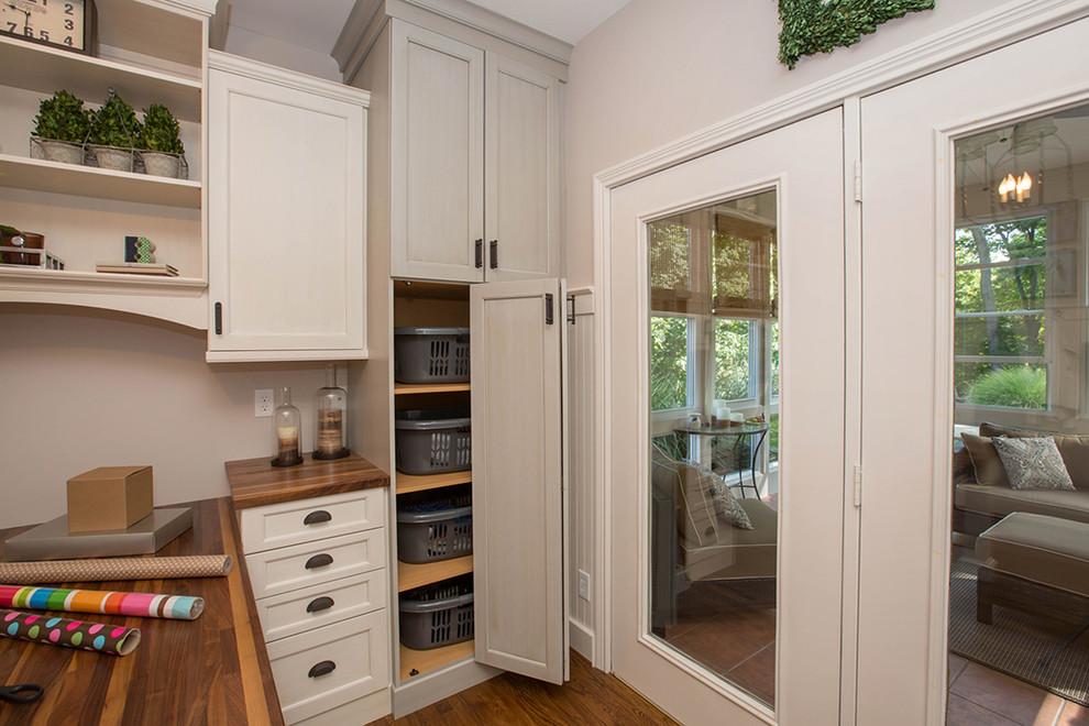 Chic Laundry Room & Office in Loveland Farmhouse Laundry Room