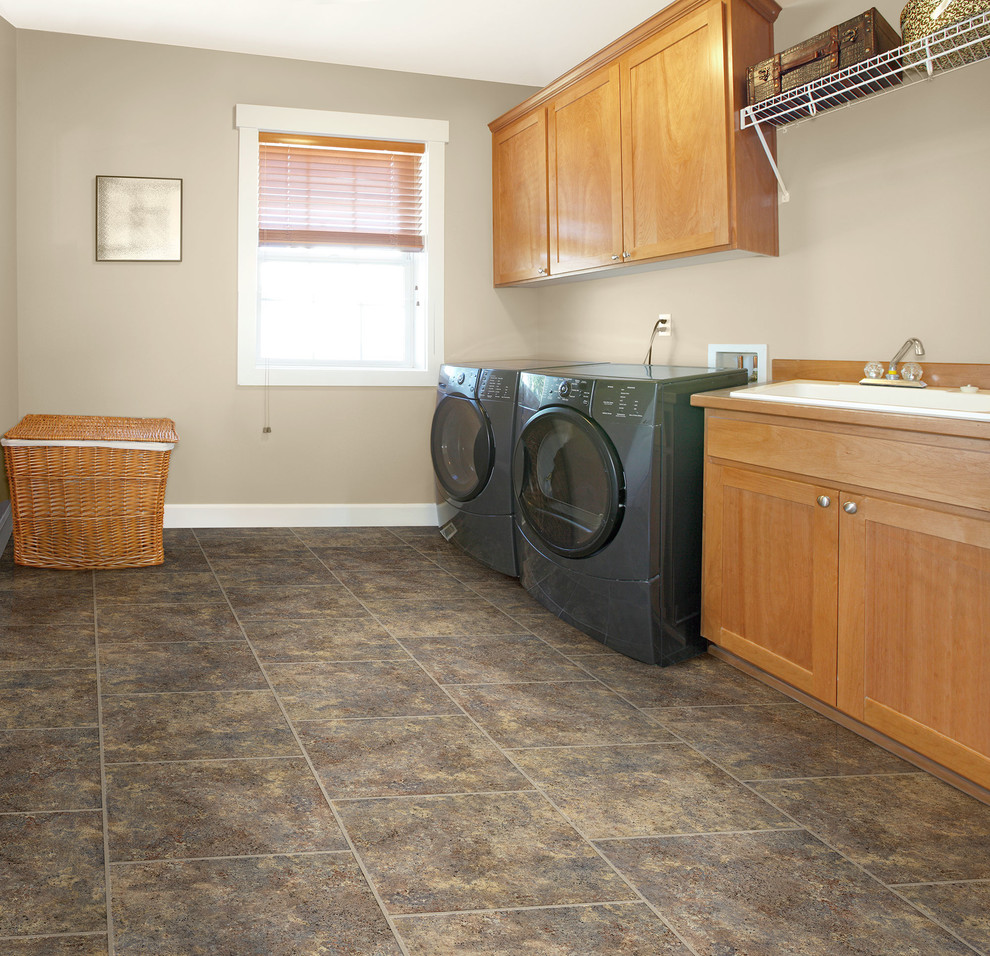 Congoleum DuraCeramic Luxury Vinyl Flooring Laundry Room Grand