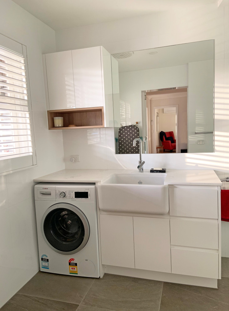 Design ideas for a modern utility room in Brisbane.