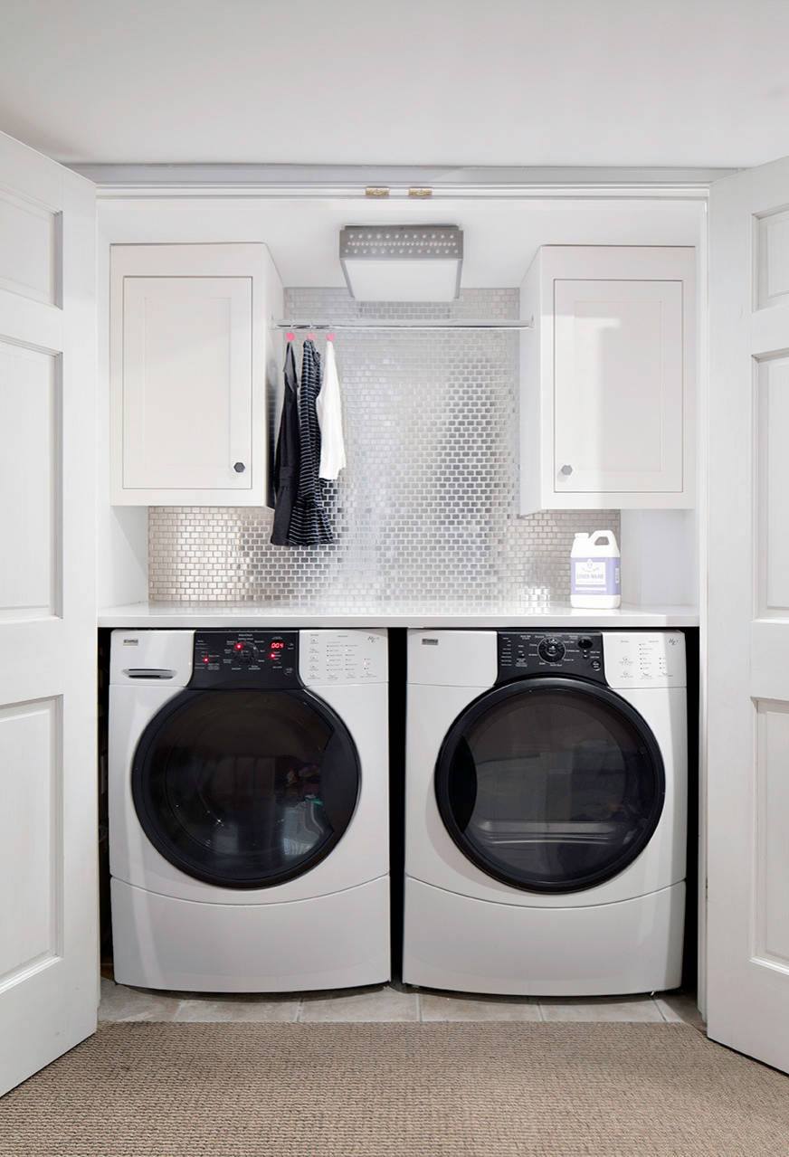 Pull Down Closet Rod Laundry Room Ideas, Laundry Room Wall Cabinets With Hanging Rod