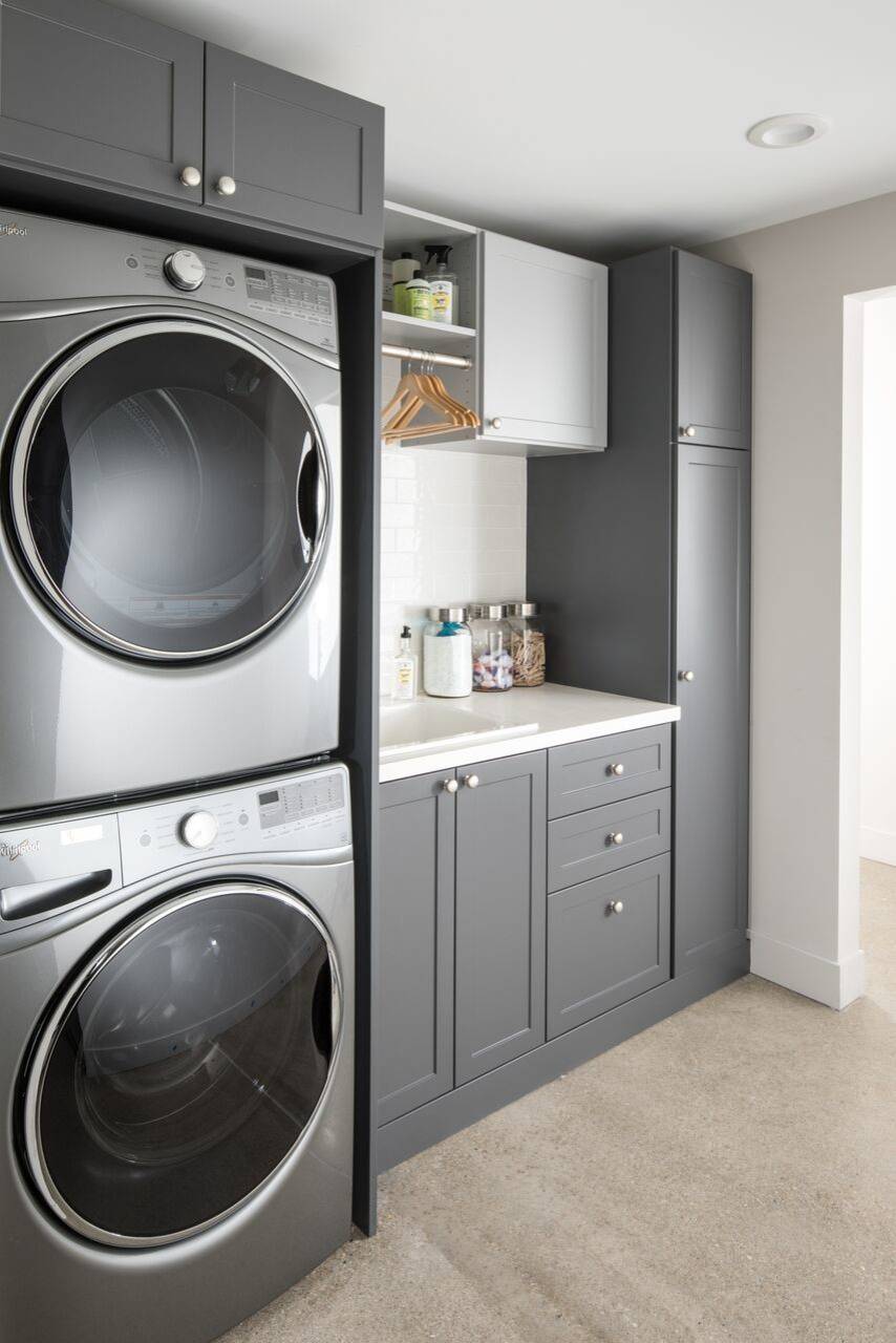 75 Gray Laundry Room with Gray Cabinets Ideas You'll Love - March