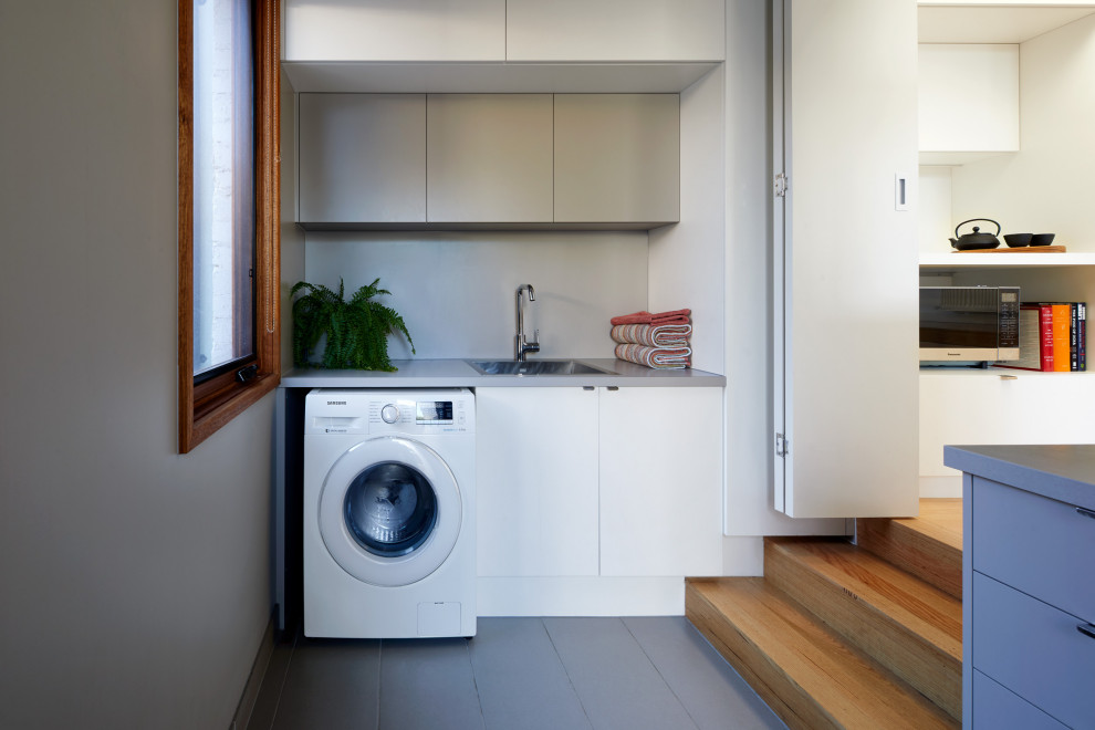 Inspiration för minimalistiska tvättstugor