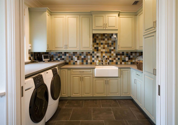 Executive Traditional Laundry Room Houston by K&N