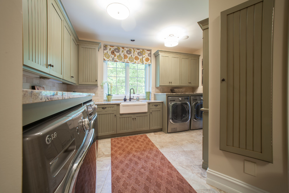 French Country European Style Home Traditional Laundry Room