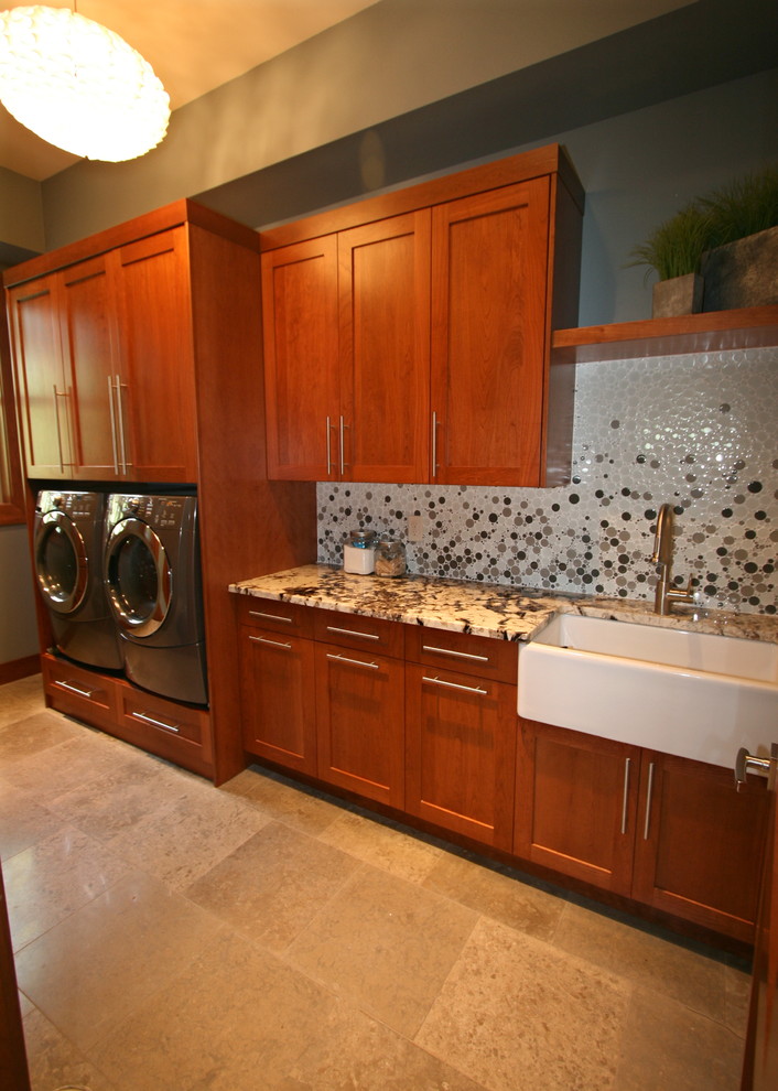 Inspiration for a laundry room remodel in Seattle