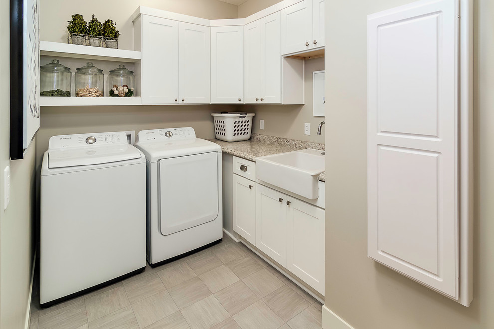 Example of a transitional laundry room design in Minneapolis