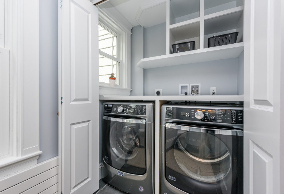 This is an example of a contemporary utility room in Boston.
