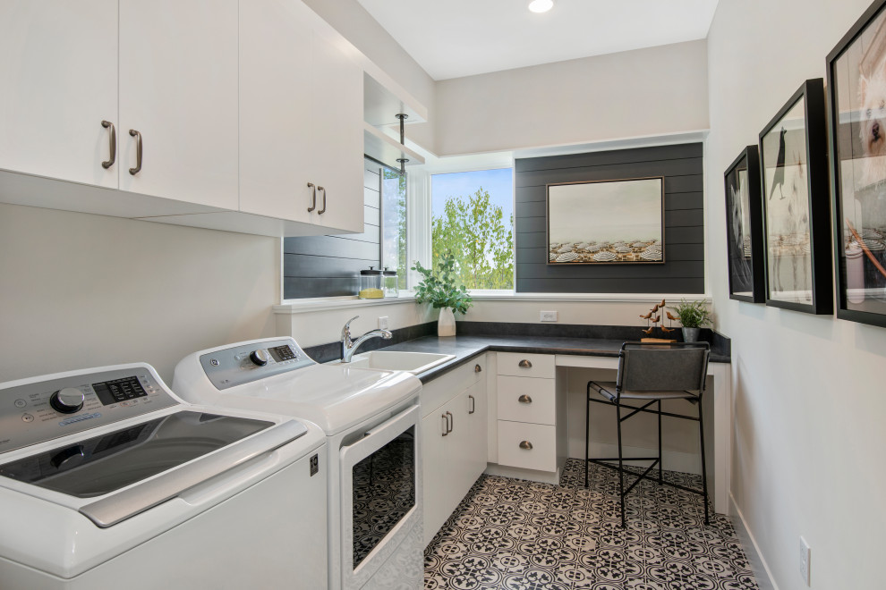 Kenwood Transitional Laundry Room Cincinnati by AR Homes