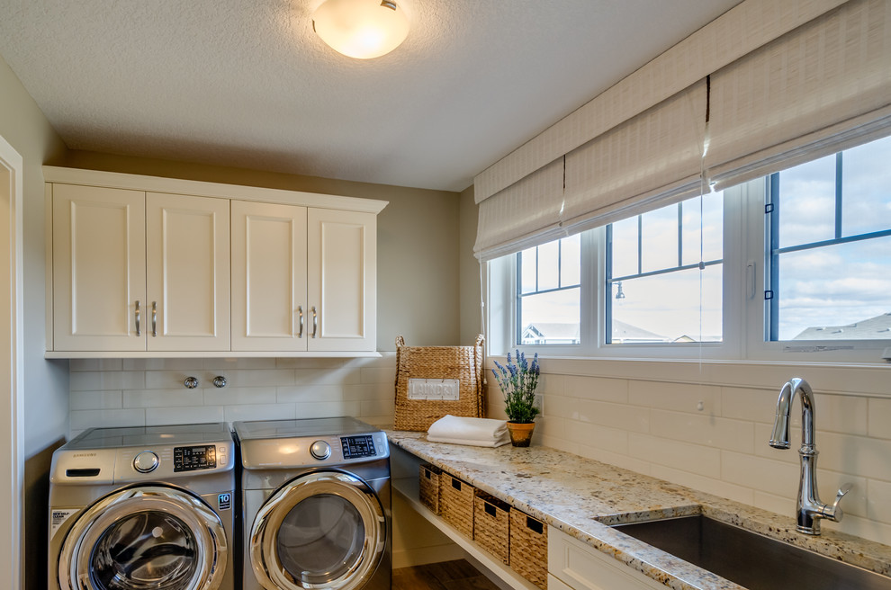 Design ideas for a traditional utility room in Edmonton.