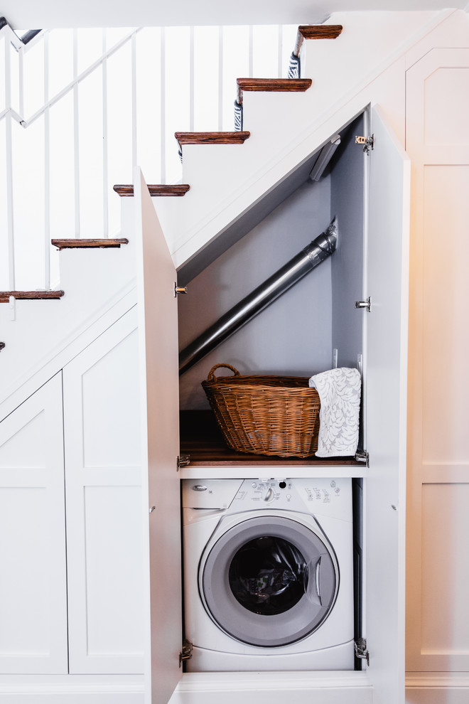 Laundry Hidden Under Stairs Traditional Laundry Room Baltimore
