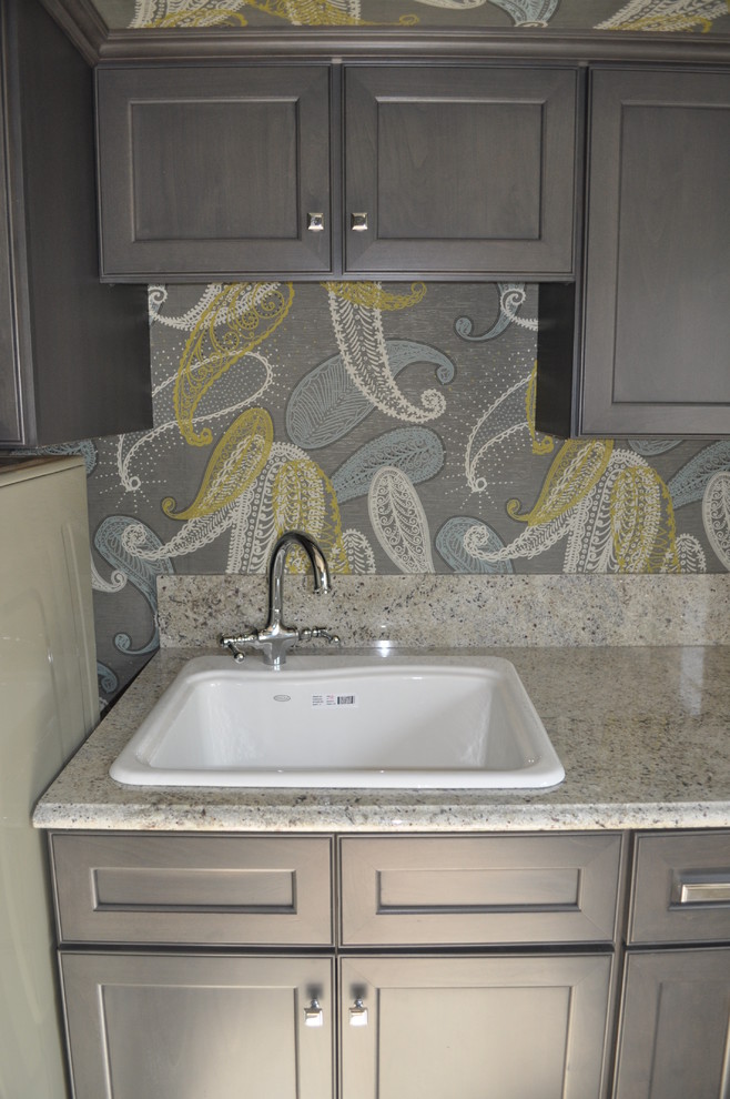 Inspiration for a transitional laundry room remodel in Detroit