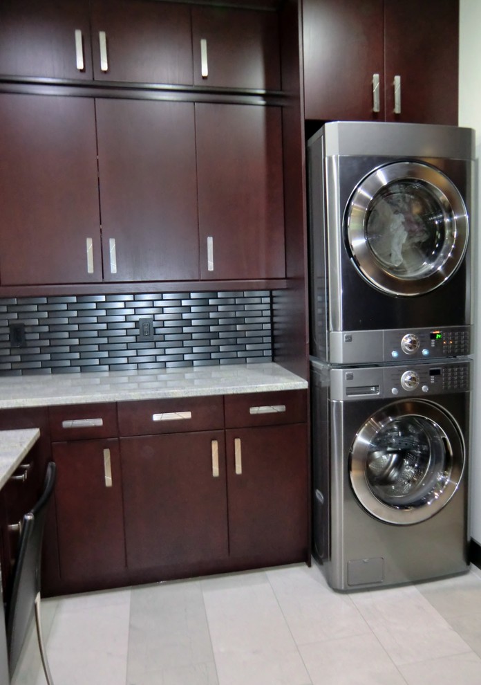 Example of a trendy laundry room design in Other