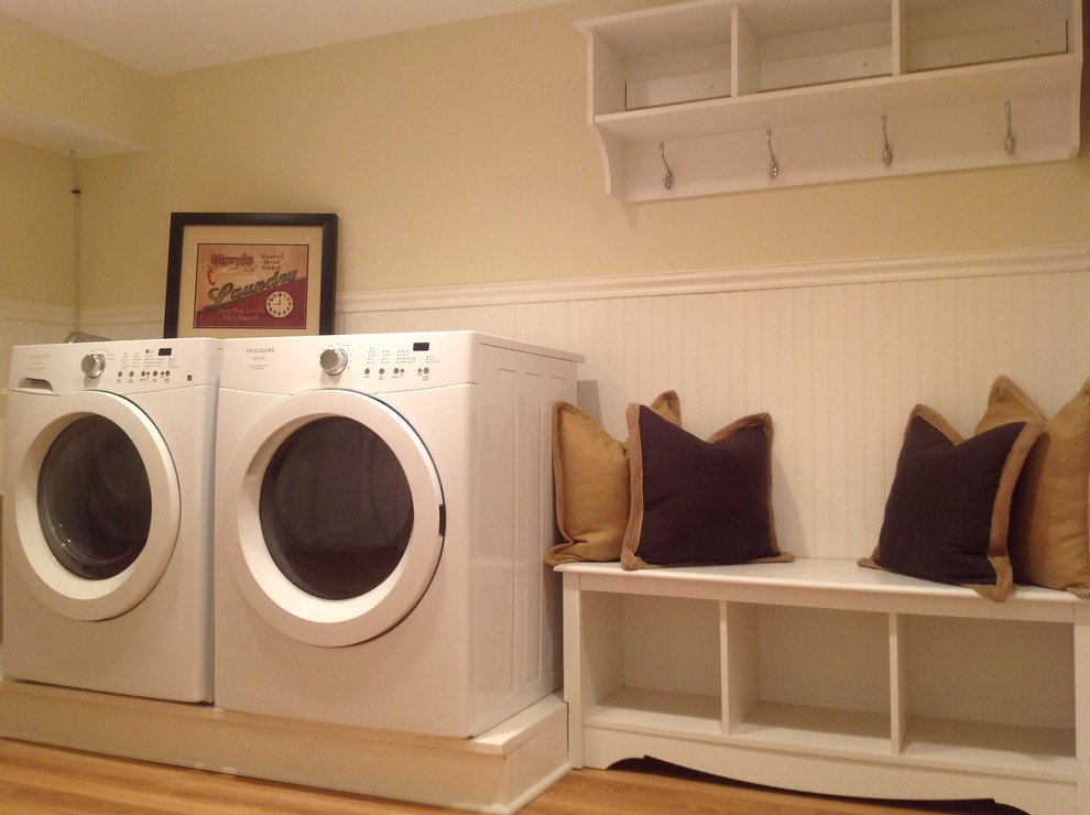 Inspiration for a timeless laundry room remodel in San Diego