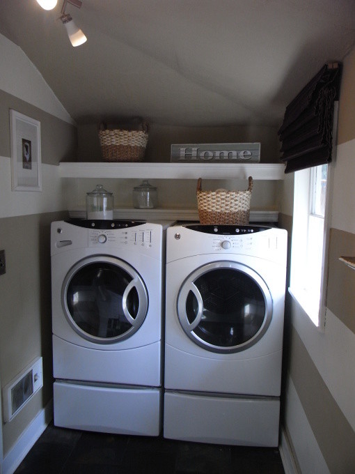 Laundry room - eclectic laundry room idea in Seattle