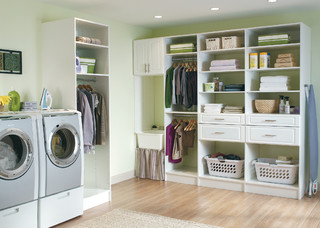 Aubrey Deluxe Laundry Organization Set with Open Cabinets