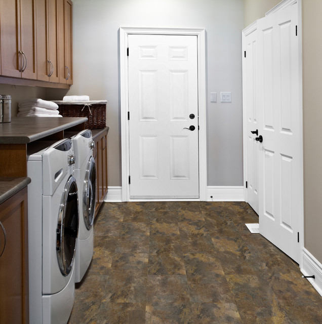 Laundry Room Vinyl Flooring Traditional Utility Room San
