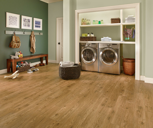 Luxury Vinyl Plank Mudroom Eclectic Utility Room Columbus by