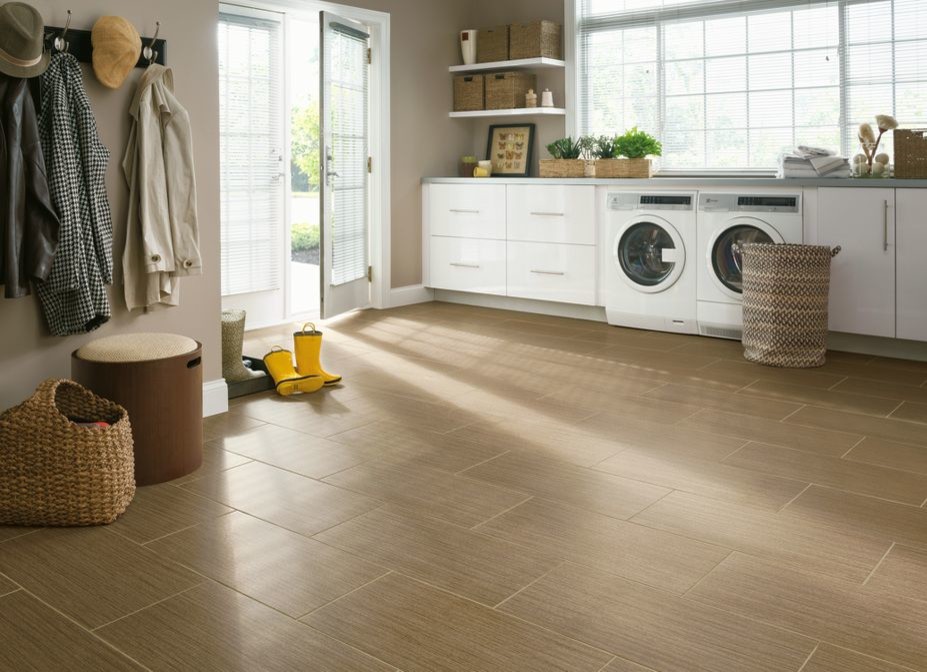 Luxury Vinyl Tile & Planks Transitional Laundry Room Wichita by