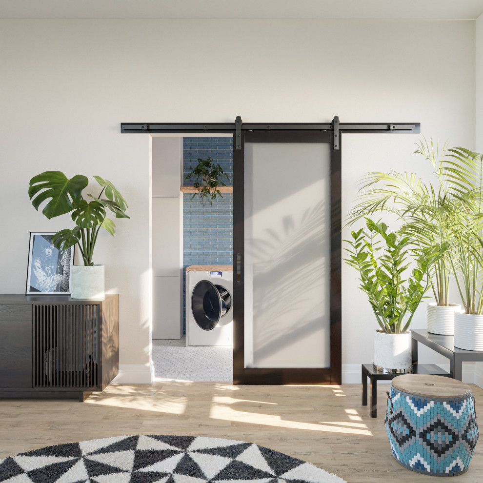 Masonite 1 Lite Barn Door Kit Traditional Laundry Room by