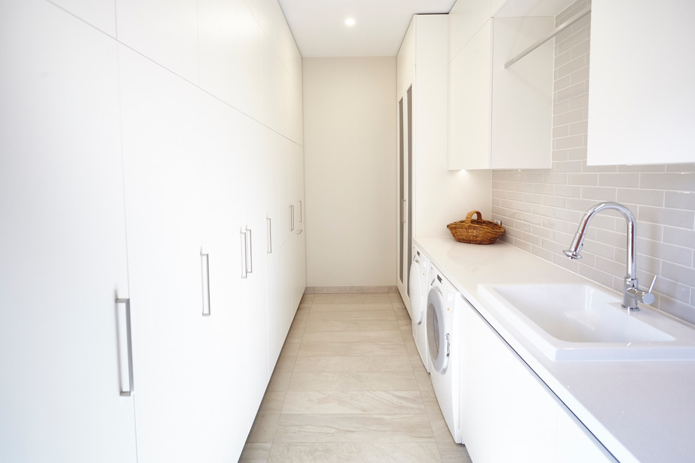 Design ideas for a contemporary utility room in Melbourne.