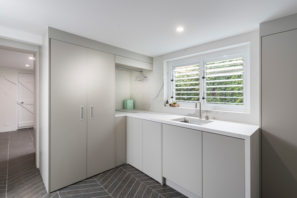 Inspiration for a contemporary utility room in Perth.