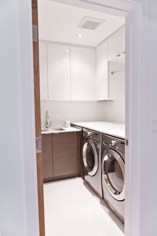 Inspiration for a modern utility room in Toronto.