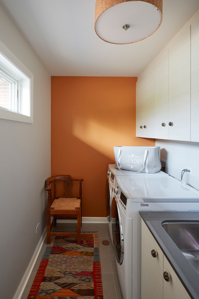 Modernized Mid-Century Renovation - Midcentury - Laundry Room - Chicago
