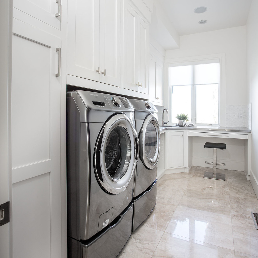 Inspiration for a contemporary laundry room remodel in Salt Lake City