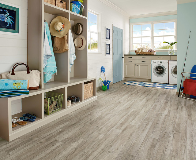 Mudroom / Laundry Room LVP Beach Style Laundry Room Columbus by