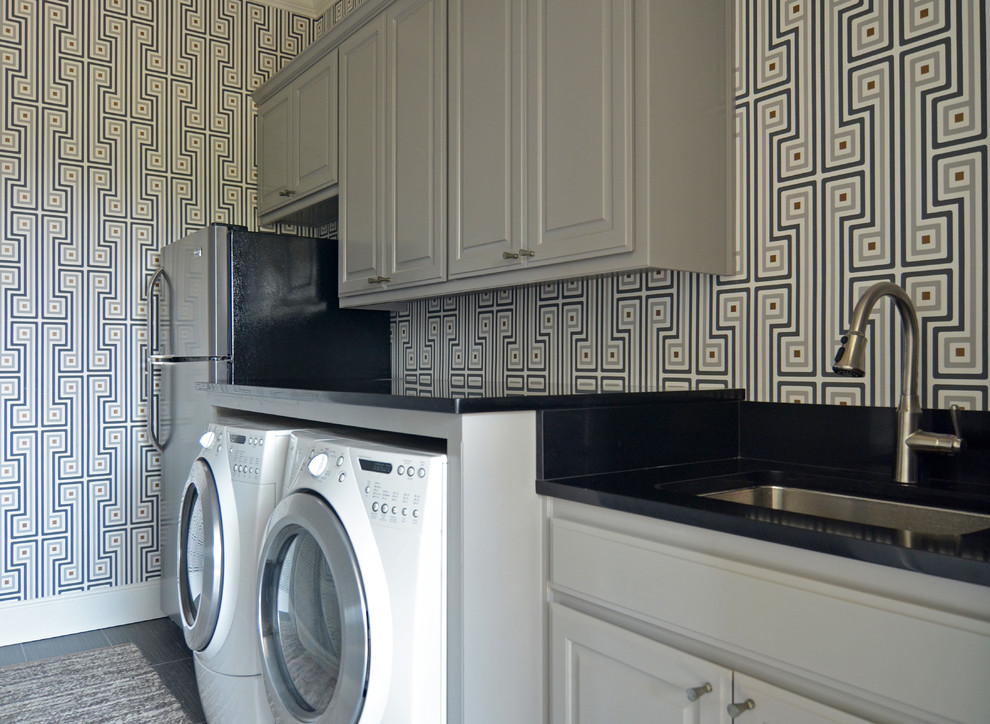 Inspiration for an eclectic laundry room remodel in Dallas