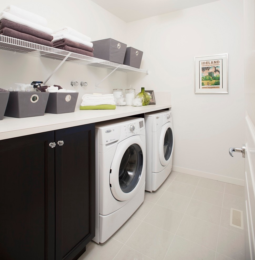 Example of a trendy laundry room design in Edmonton