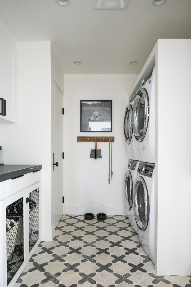 Inspiration for a coastal laundry room remodel in Orange County