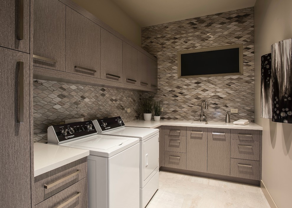 Inspiration for a large contemporary utility room in Phoenix.