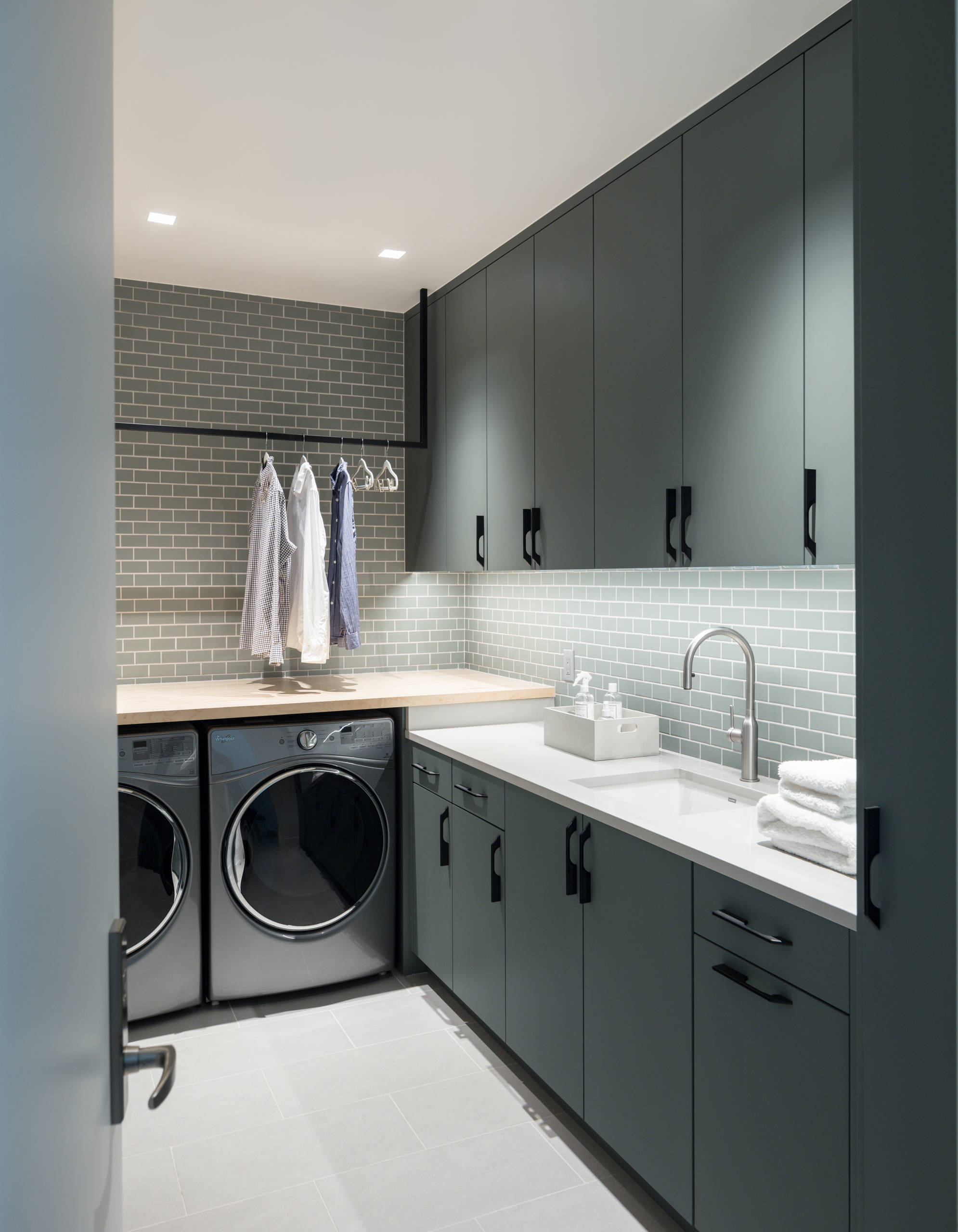 75 Laundry Room with Gray Cabinets Ideas You'll Love - March, 2024
