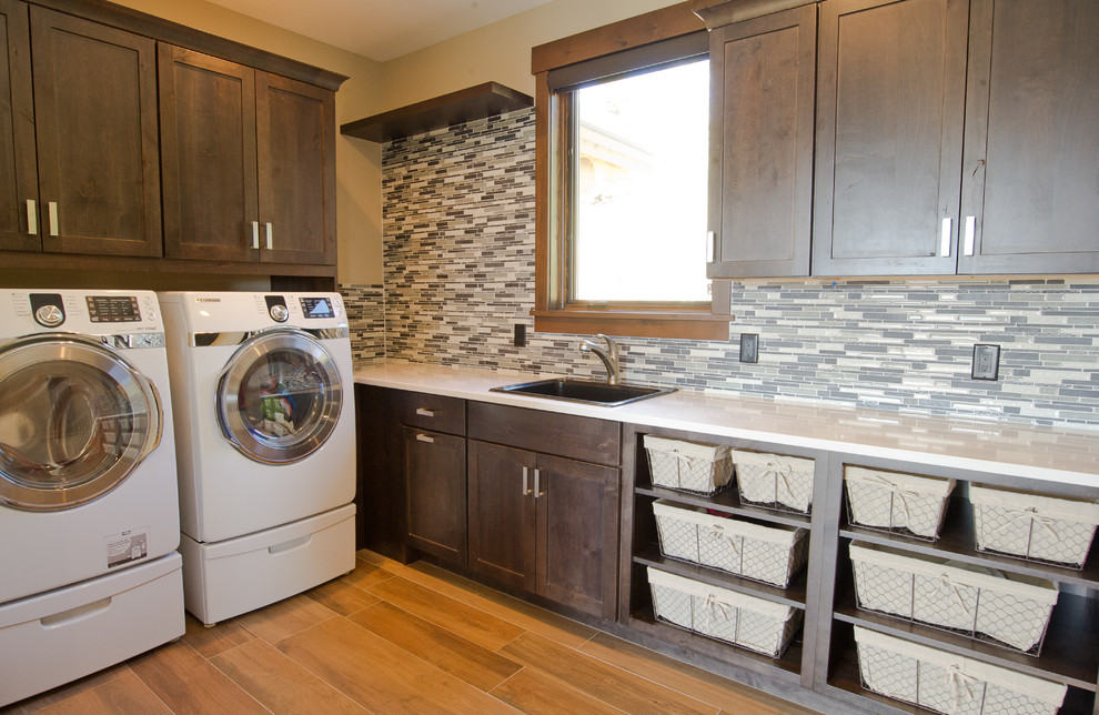 Design ideas for a rustic utility room in Denver.