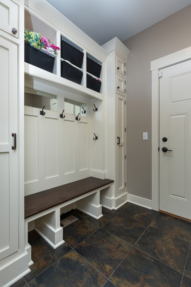 Inspiration for a craftsman laundry room remodel in Other