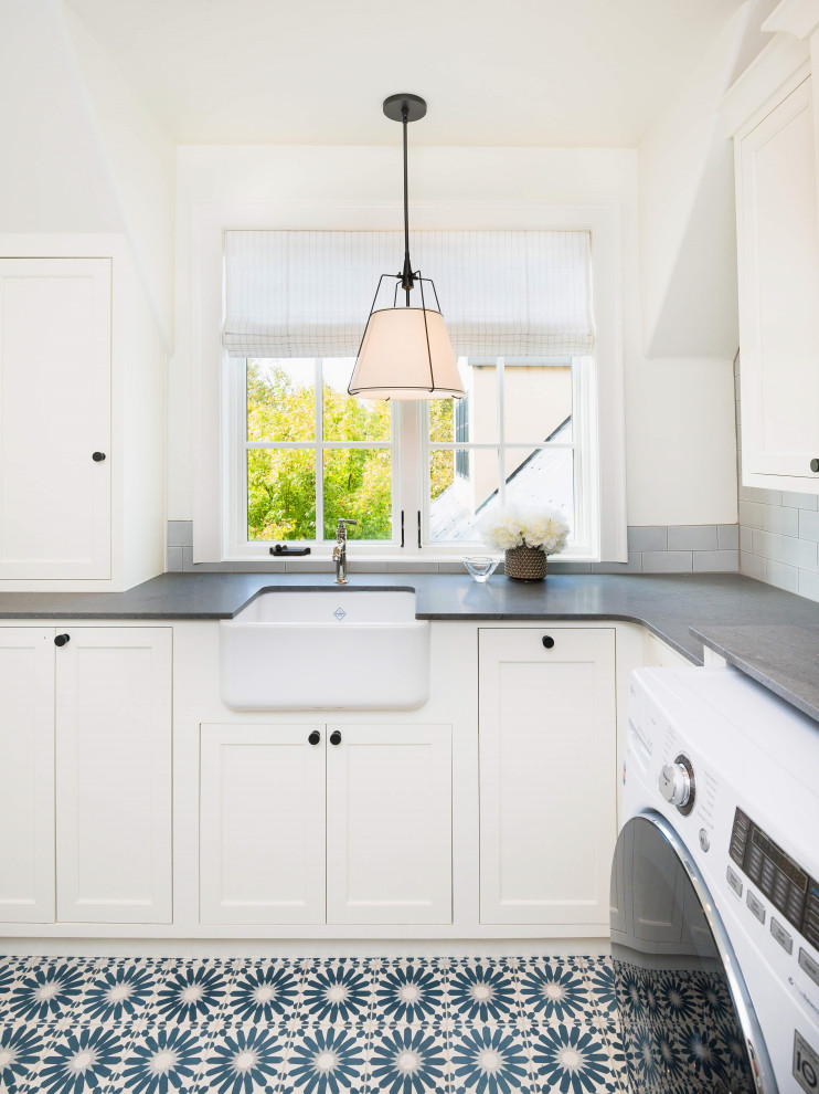 Roman Shades Laundry Room Salt Lake City by Uptown Drapes Houzz