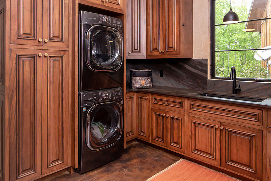 Rustic - Modern Hunting Lodge Gun Room / Laundry Room - Rustic