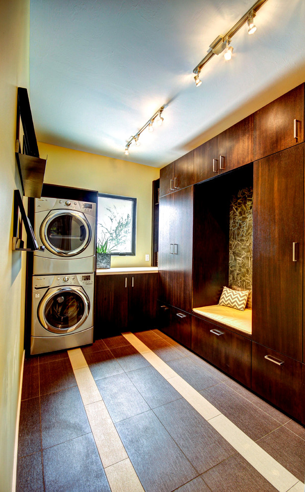 Inspiration for a contemporary laundry room remodel in Grand Rapids